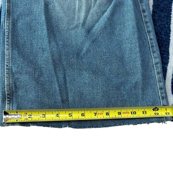 Hollister Extreme Baggy High Rise Distressed Blue Raw Hem Jeans Size 21S (35x28) - Picture 4 of 9